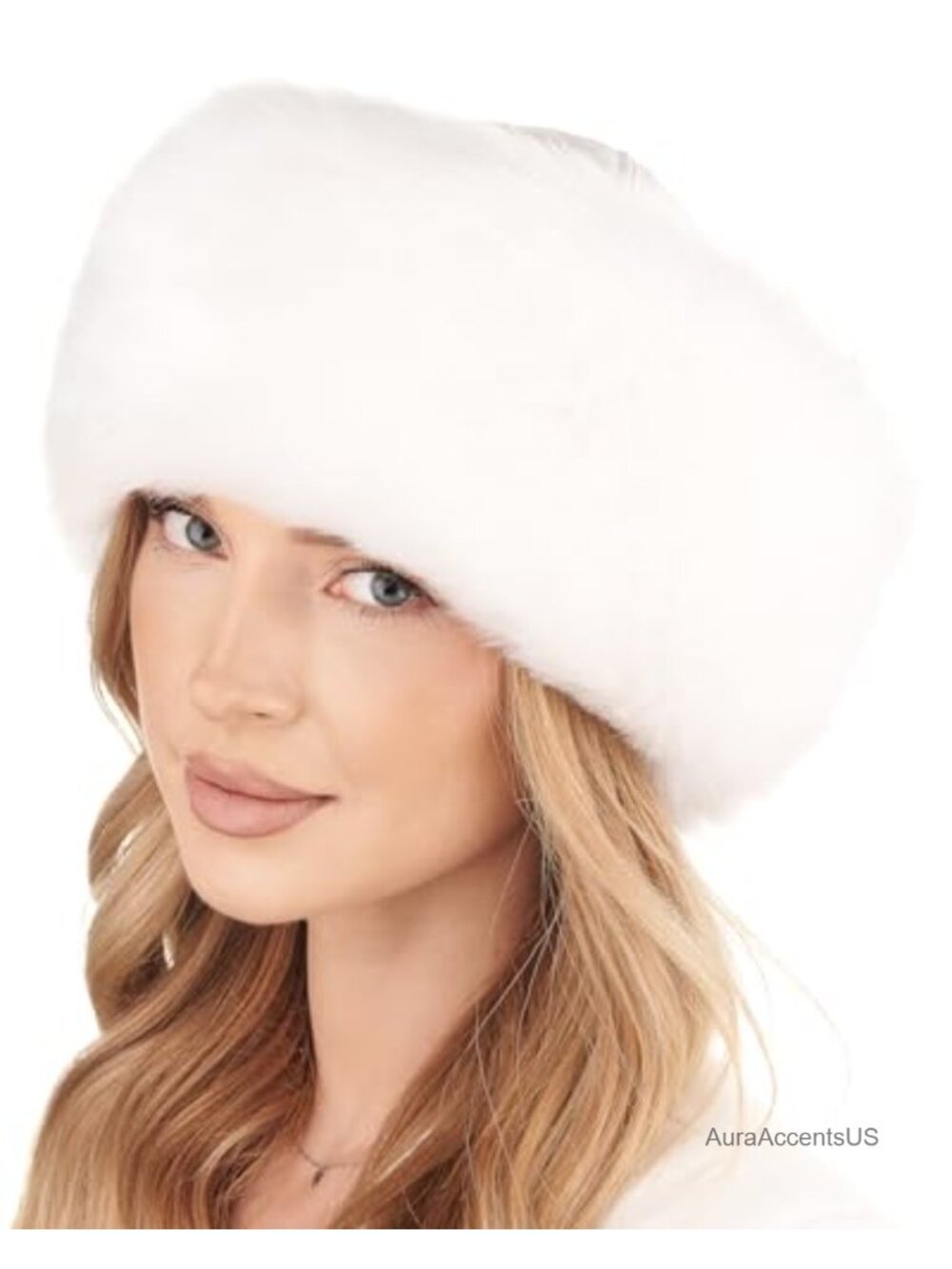 Faux Fur Siberian Pillbox Winter Hat Leather Crown Fleece Lined Trapper